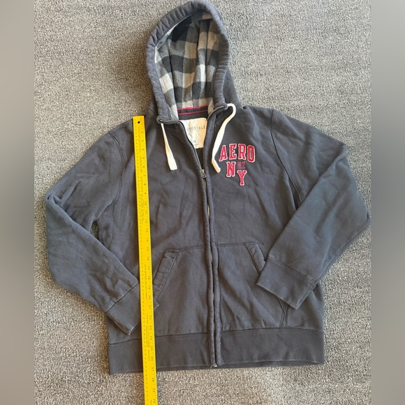 Aeropostale Jacket Men's XL Black Vintage Spell out Y2K Jock Grunge Skater Indie - Picture 4 of 5